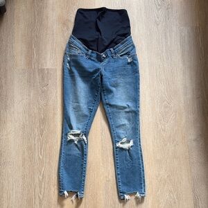 Abercrombie & Fitch Blue Ripped Skinny Maternity Jeans